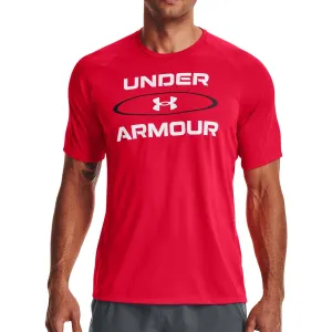 Clothing Under Armour  Men Under Armour Tech 2.0 Wordmark Graphic Short Sleeve Mens Training Top - Red