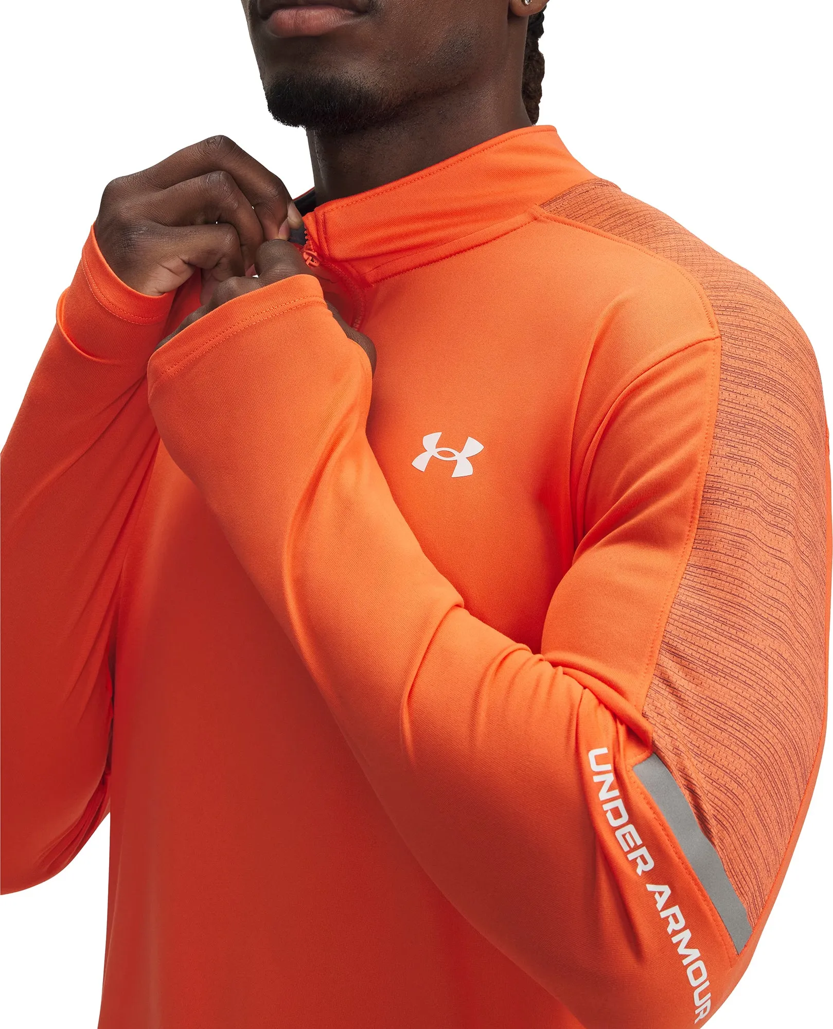Clothing Under Armour  Men Under Armour Tech Utility Half Zip Long Sleeve Mens Running Top - Orange
