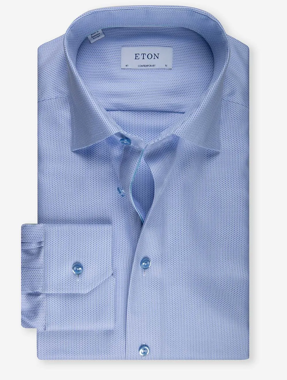 Con Semi Solid Signature Twill Shirt Blue