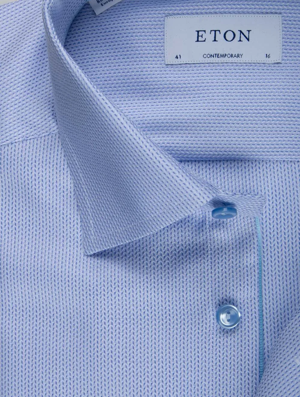 Con Semi Solid Signature Twill Shirt Blue