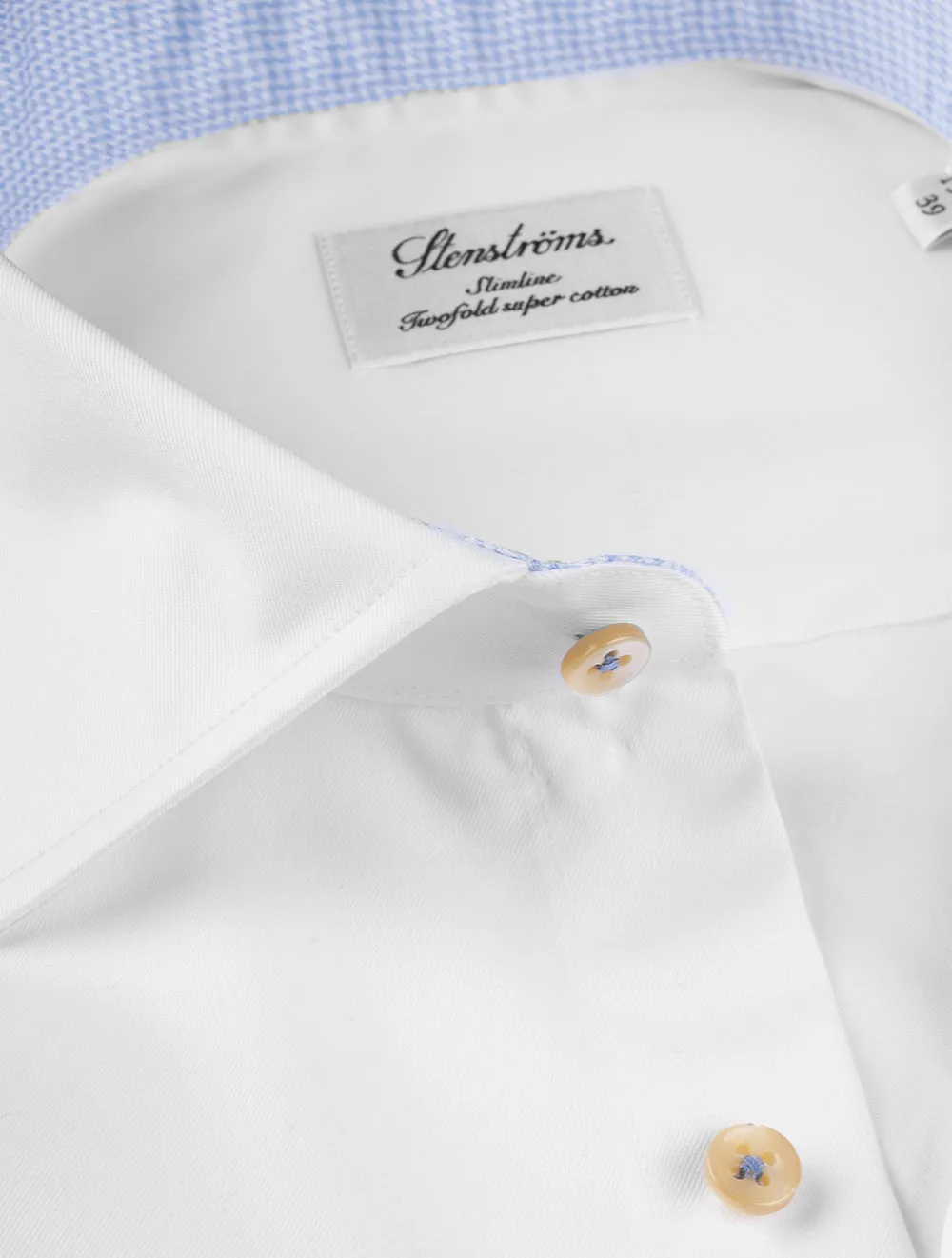 Contrast Collar Slim Fit Shirt White