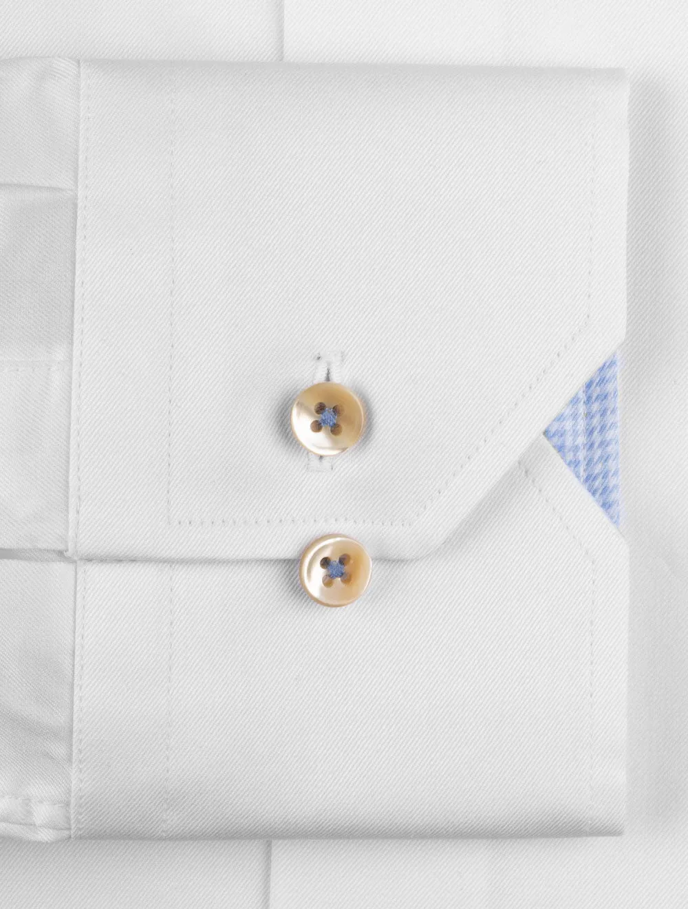 Contrast Collar Slim Fit Shirt White