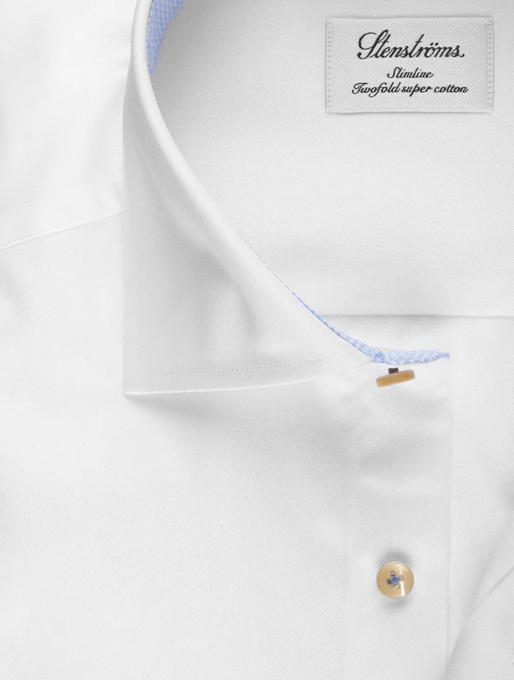 Contrast Collar Slim Fit Shirt White