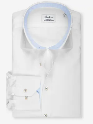 Contrast Twill Fitted Body Shirt Blue/White