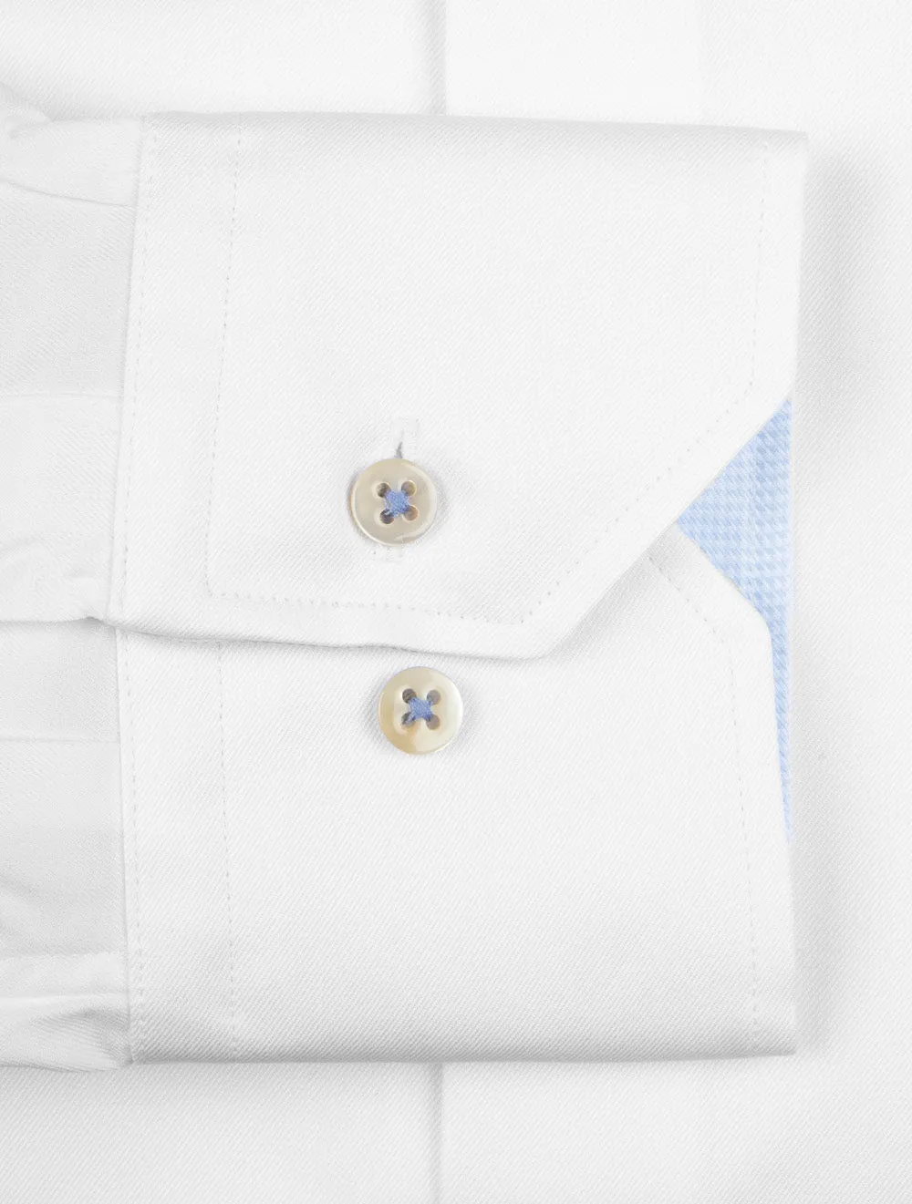 Contrast Twill Fitted Body Shirt Blue/White