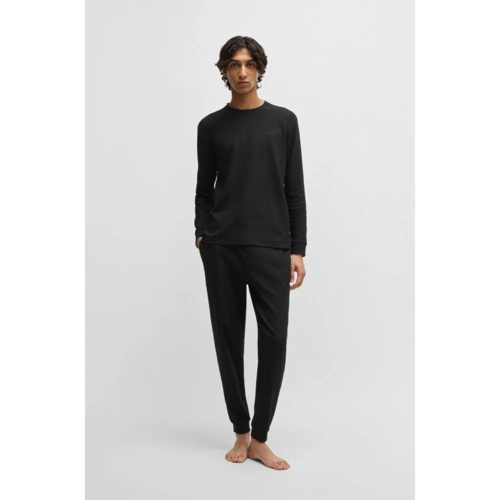 Cotton pajama bottoms with embroidered logo