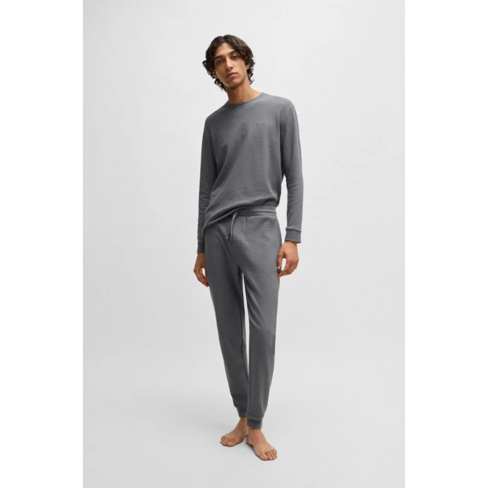 Cotton pajama bottoms with embroidered logo