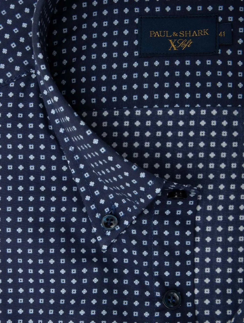 Cotton Pattern Shirt Navy