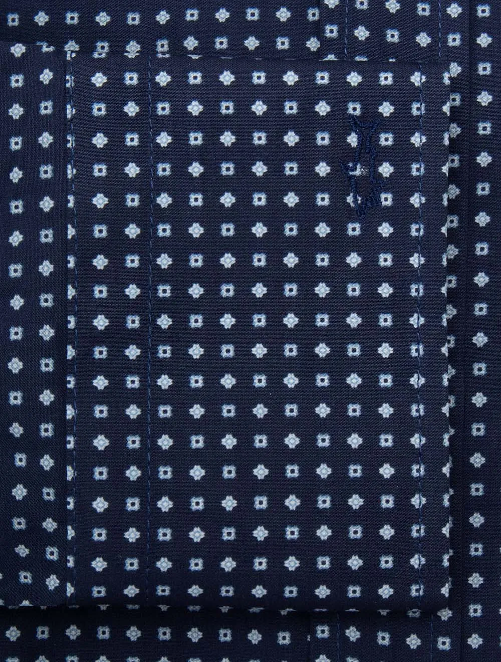 Cotton Pattern Shirt Navy