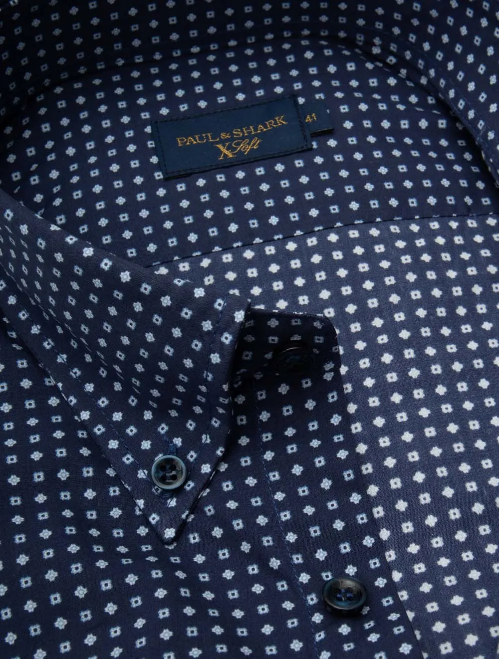 Cotton Pattern Shirt Navy