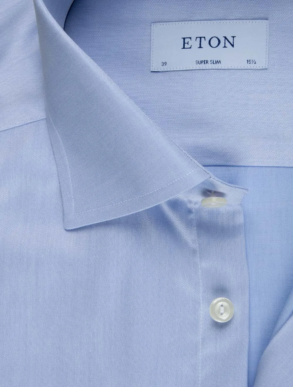 Cotton Plain Super Slim Shirt Light Blue