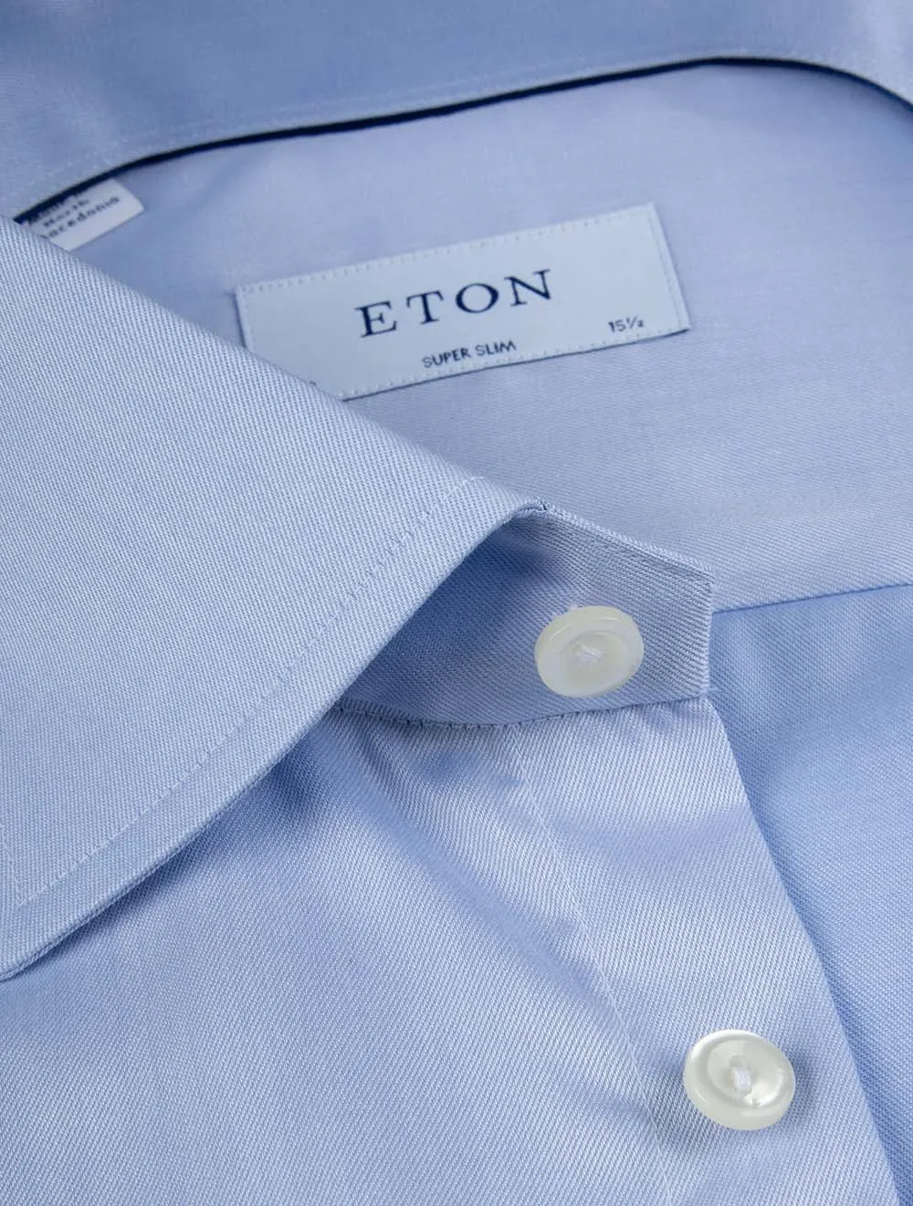 Cotton Plain Super Slim Shirt Light Blue
