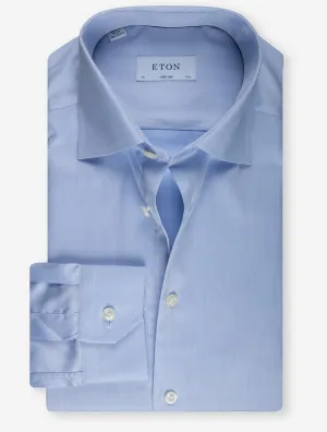 Cotton Plain Super Slim Shirt Light Blue