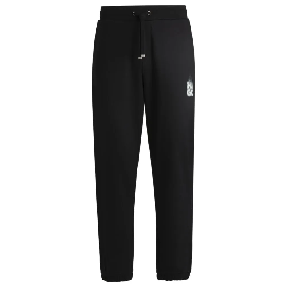 Cotton-terry tracksuit bottoms with smoke logo