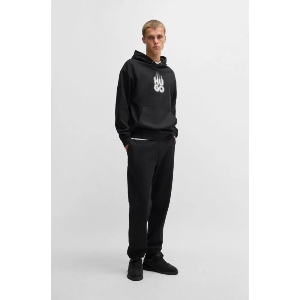 Cotton-terry tracksuit bottoms with smoke logo