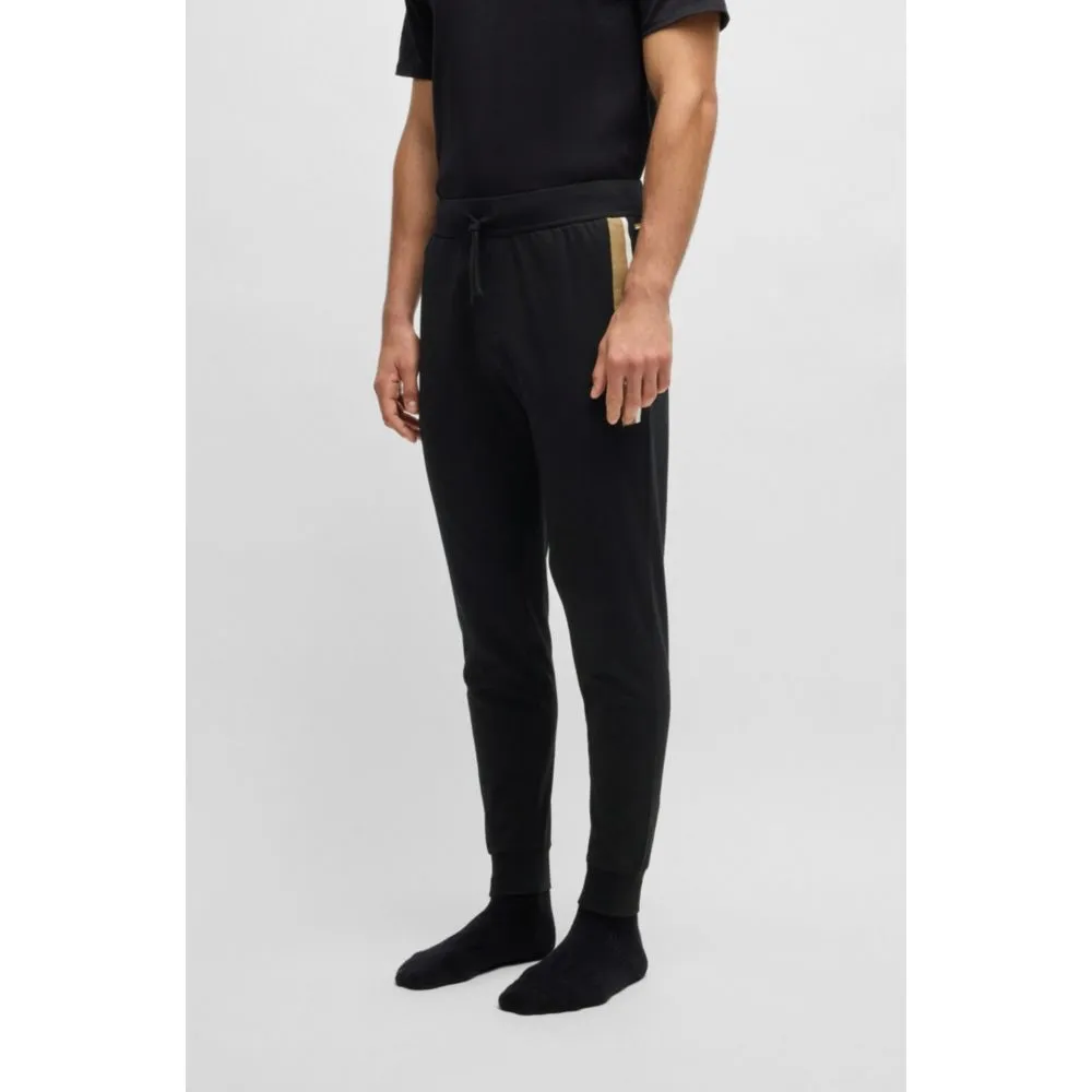 Cotton-terry tracksuit bottoms with stripe print