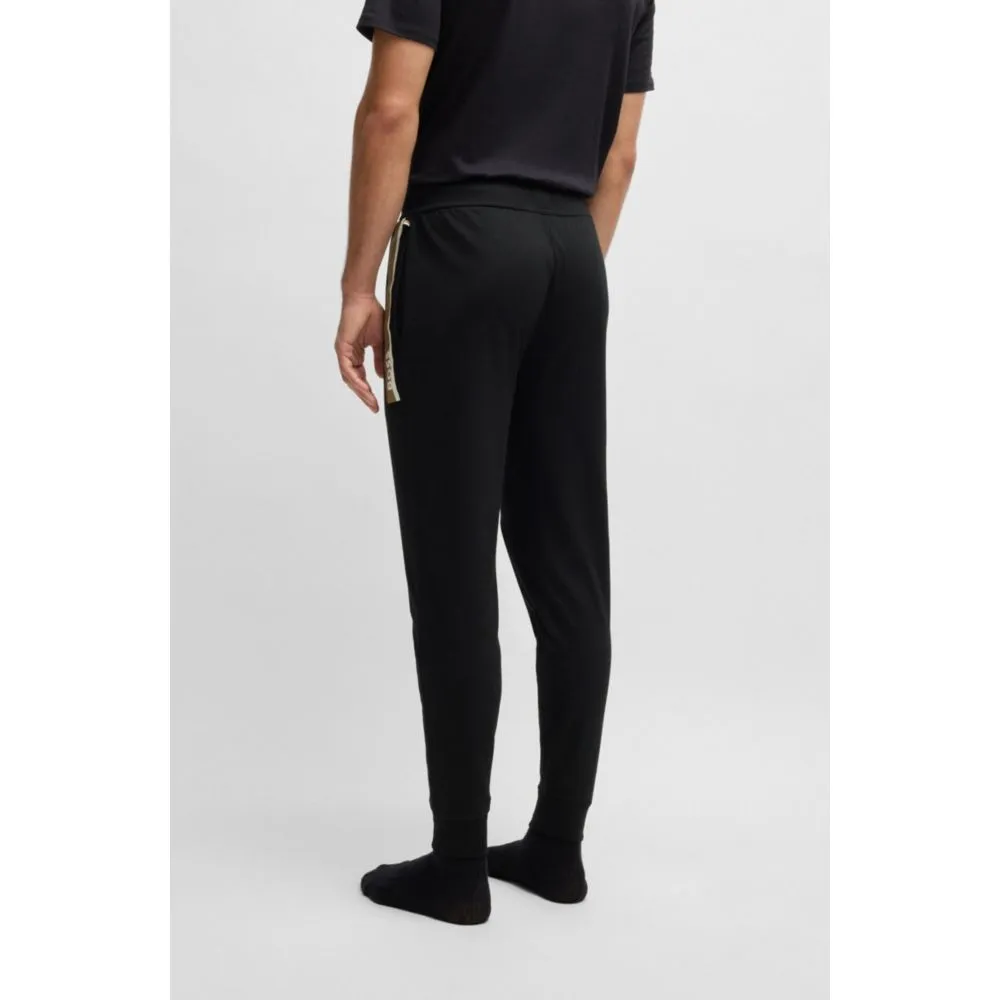 Cotton-terry tracksuit bottoms with stripe print