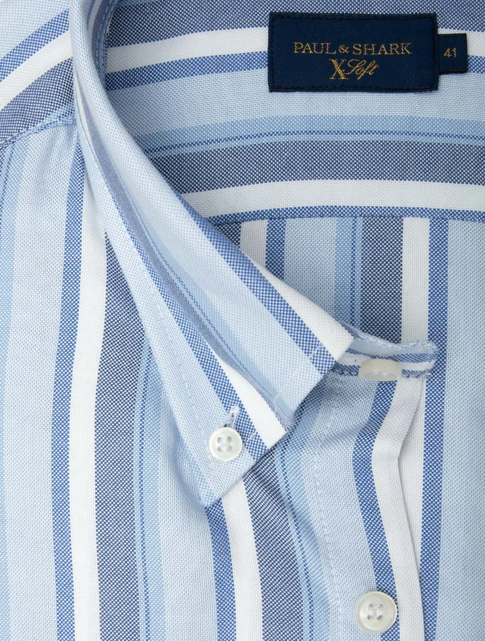Cotton Twin Stripe Shirt Blue