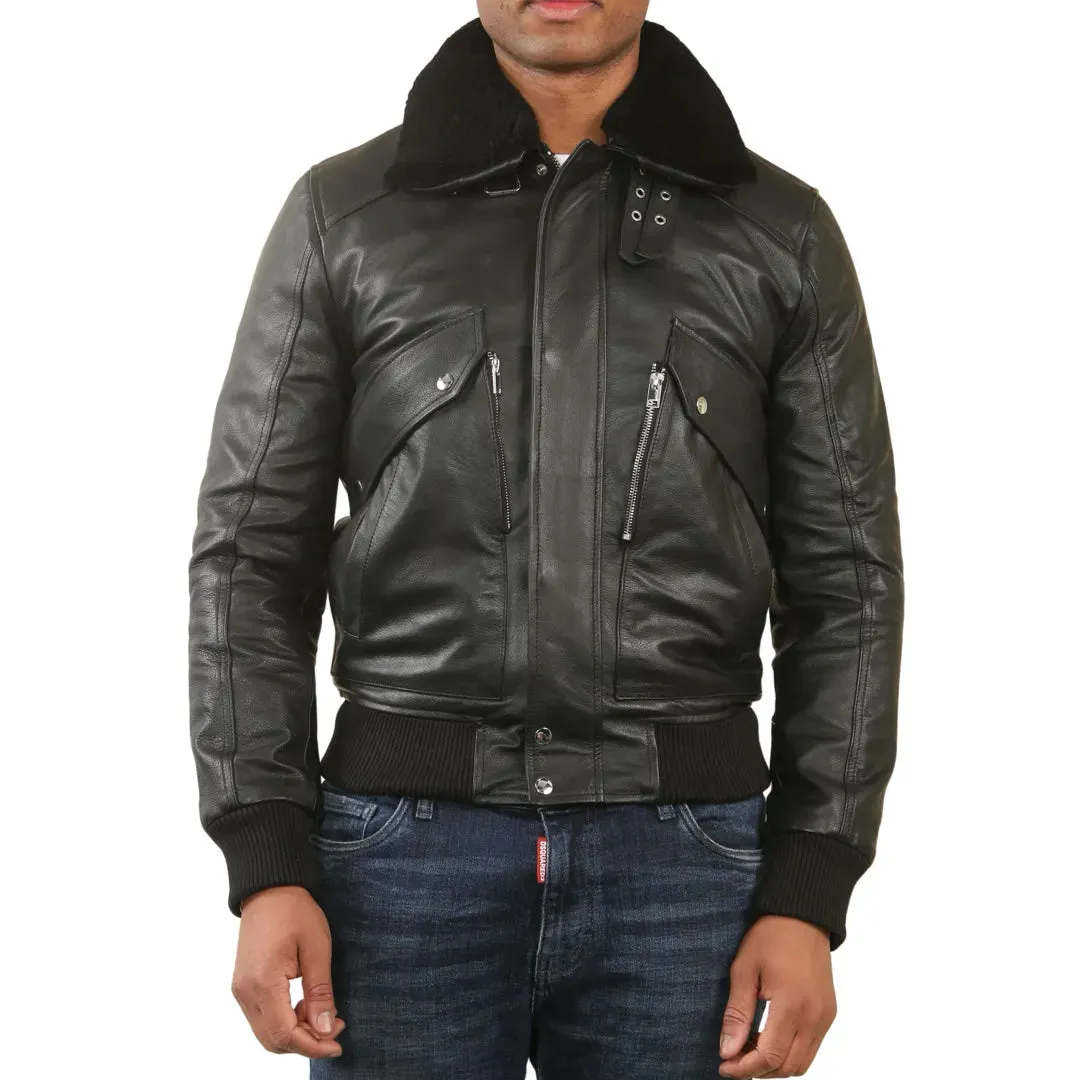 Cowhide Aviator Bomber Leather Jacket
