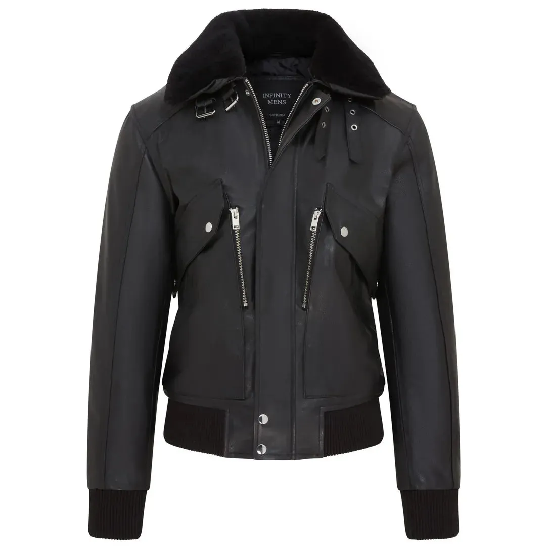 Cowhide Aviator Bomber Leather Jacket