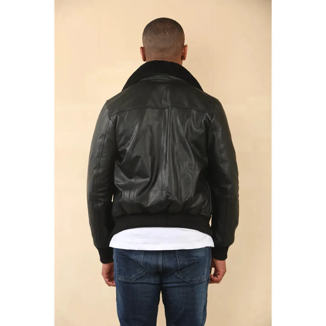 Cowhide Aviator Bomber Leather Jacket