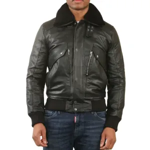 Cowhide Aviator Bomber Leather Jacket