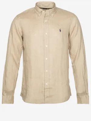 Custom Fit Linen Shirt Beige