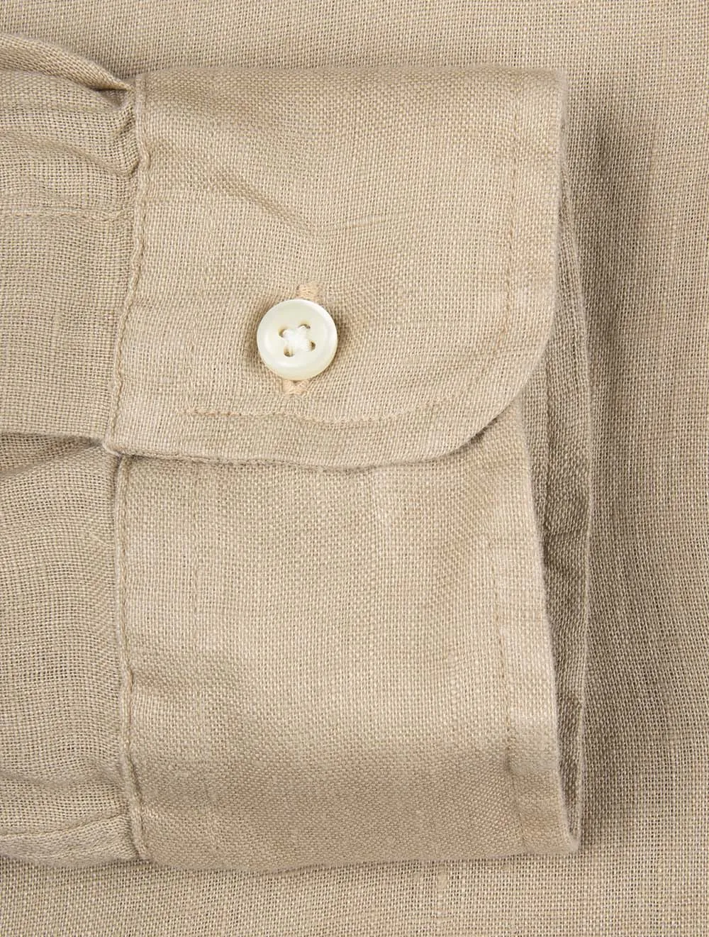 Custom Fit Linen Shirt Beige