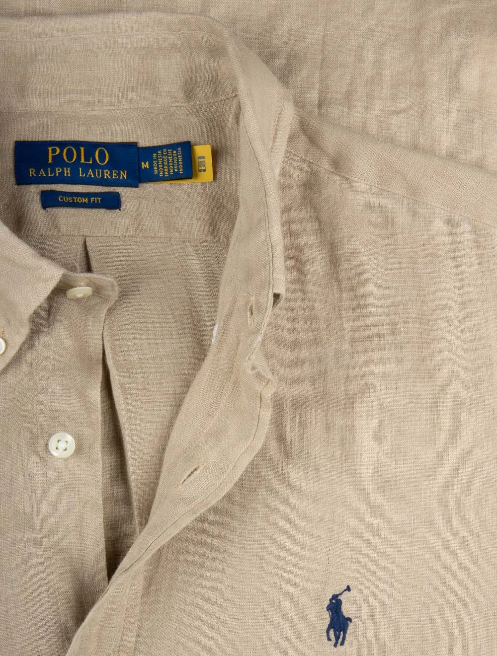 Custom Fit Linen Shirt Beige