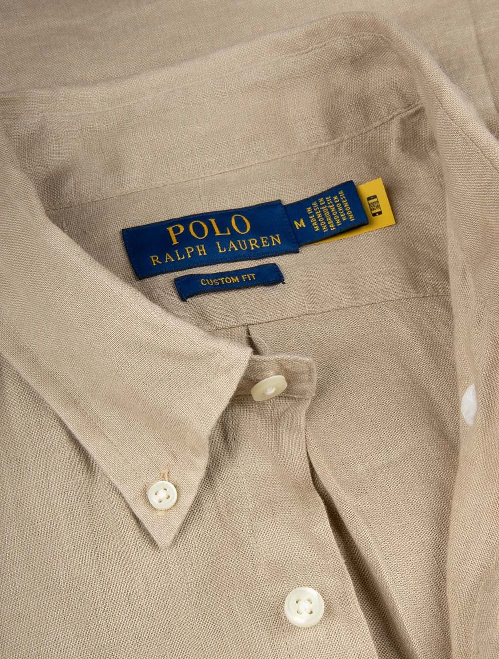 Custom Fit Linen Shirt Beige