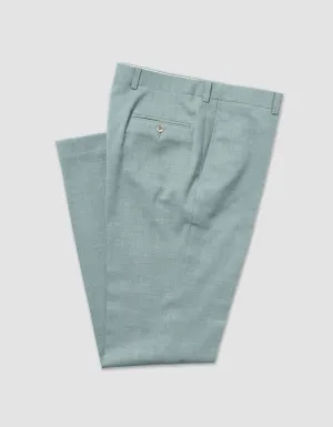 DARK GREEN CRASH LINEN TROUSERS - CLASSIC FIT