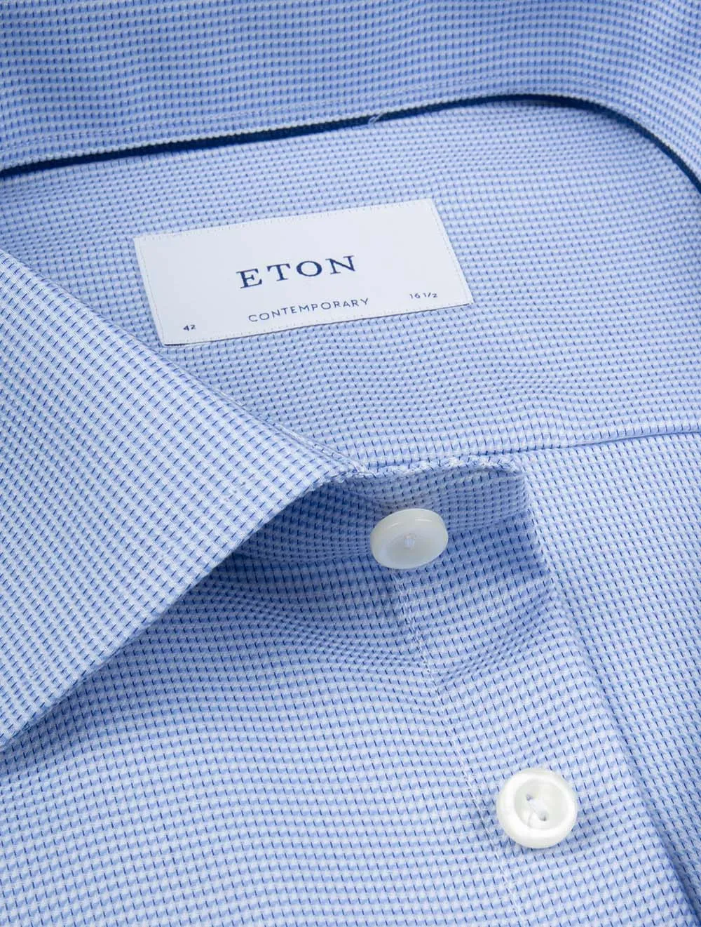 Dobby Contemporary Fit Shirt Blue