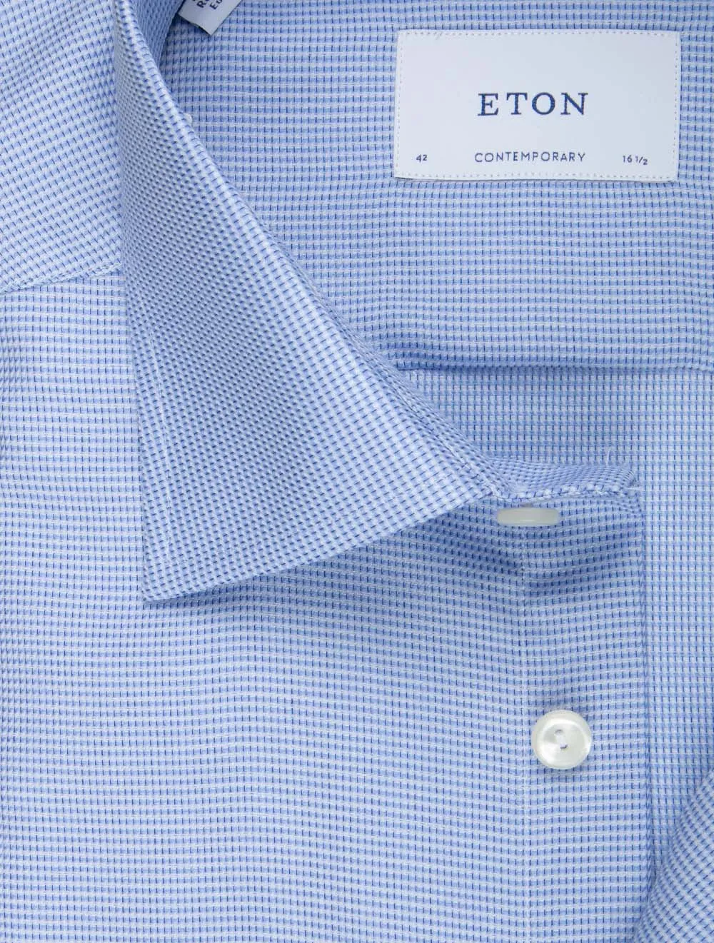 Dobby Contemporary Fit Shirt Blue