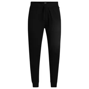 Drawcord tracksuit bottoms in cotton terry with logo print