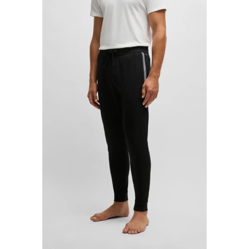 Drawcord tracksuit bottoms in cotton terry with logo print