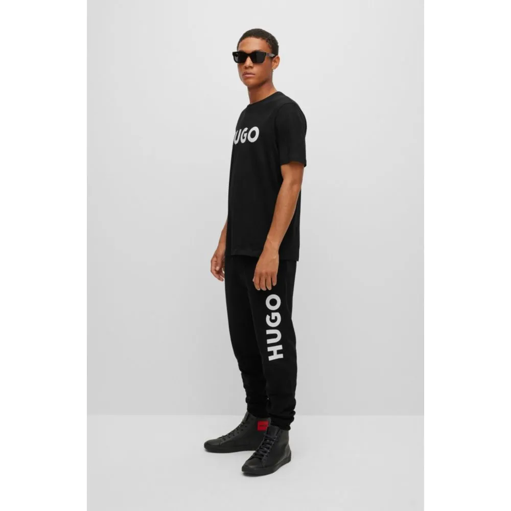 Drawstring tracksuit bottoms in French terry with large logo