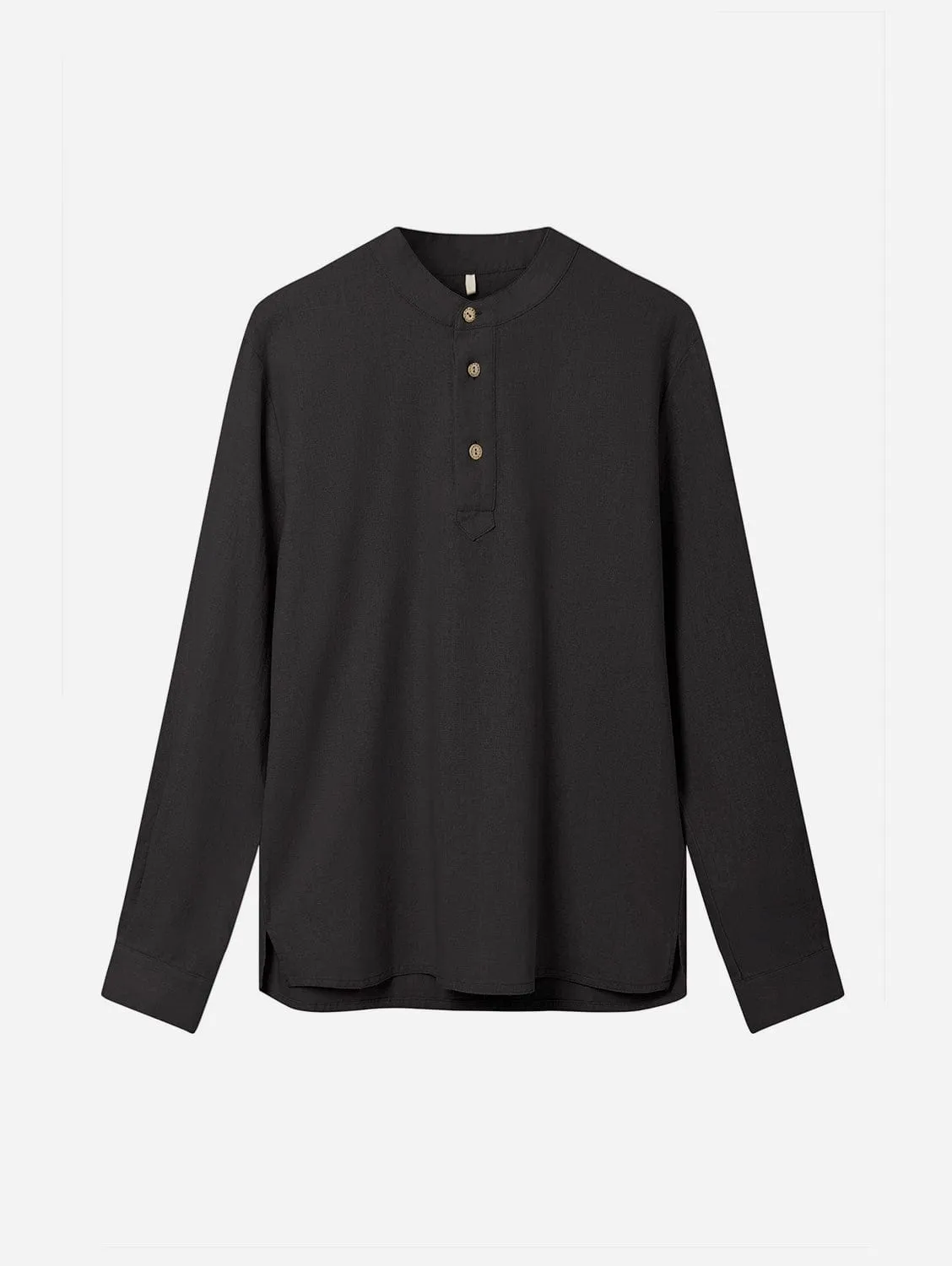 Elijah Men's Organic Linen Cotton Shirt | Black