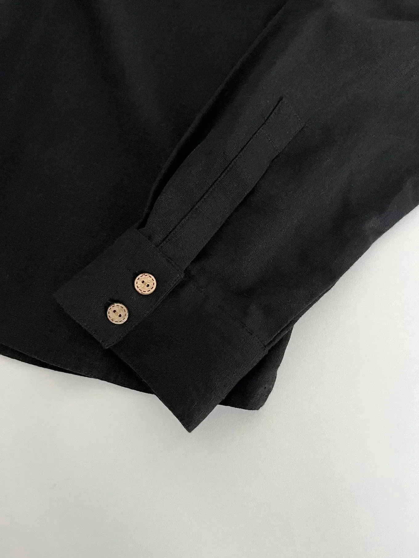 Elijah Men's Organic Linen Cotton Shirt | Black