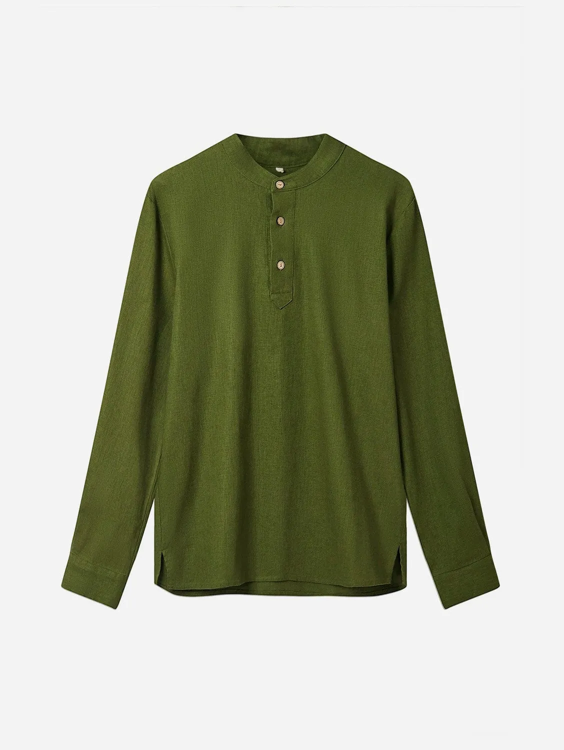 Elijah Men's Organic Linen Cotton Shirt | Khaki