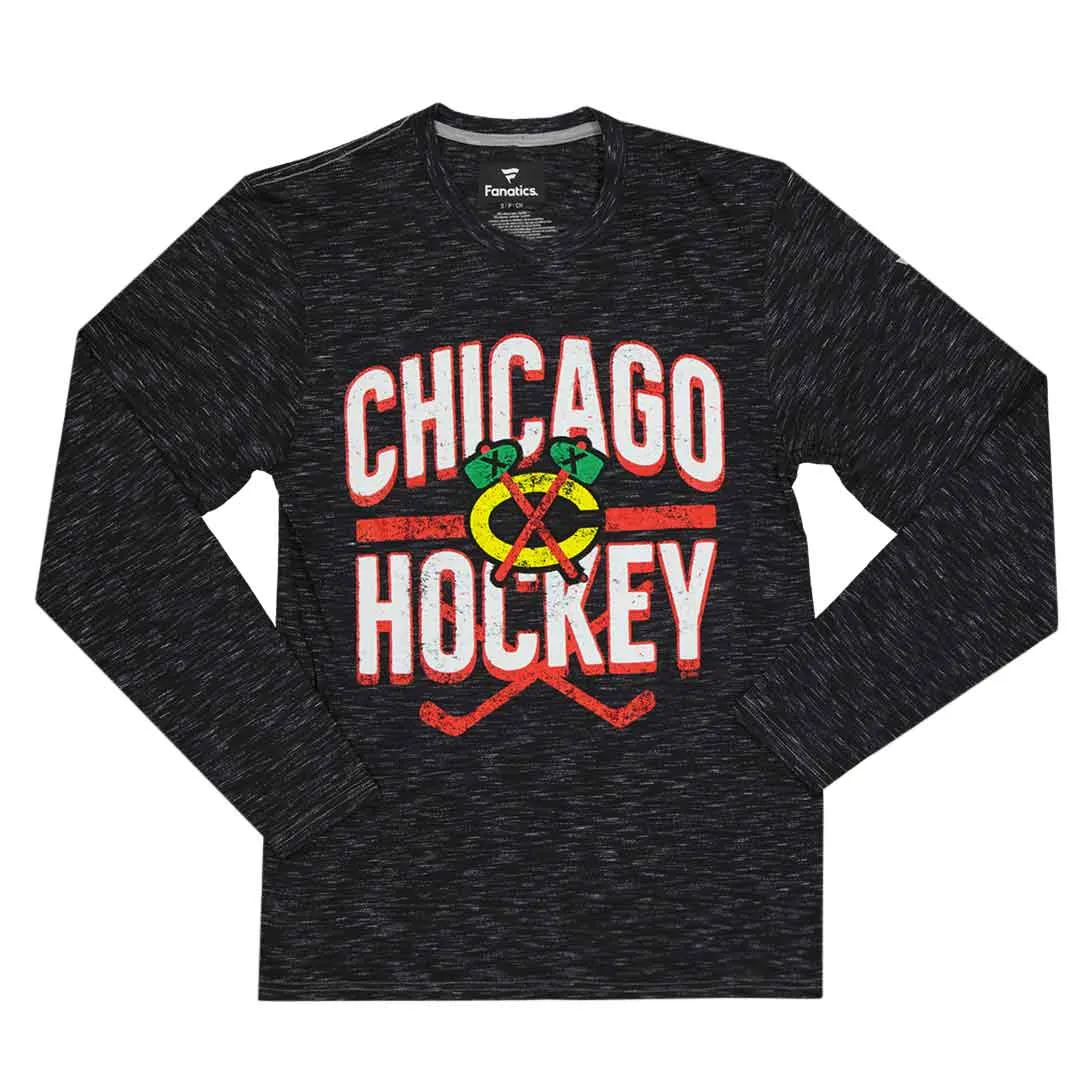 Fanatics - Men's Chicago Blackhawks Long Sleeve Heathered T-Shirt (3985 NDG1 2AE 0K1)