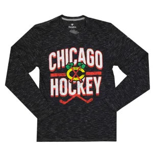Fanatics - Men's Chicago Blackhawks Long Sleeve Heathered T-Shirt (3985 NDG1 2AE 0K1)