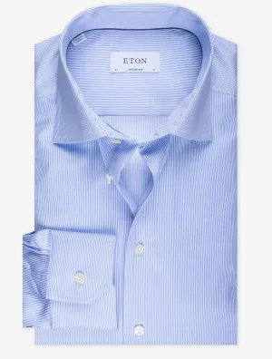Fine Striped Contemporary Fit Shirt Blue