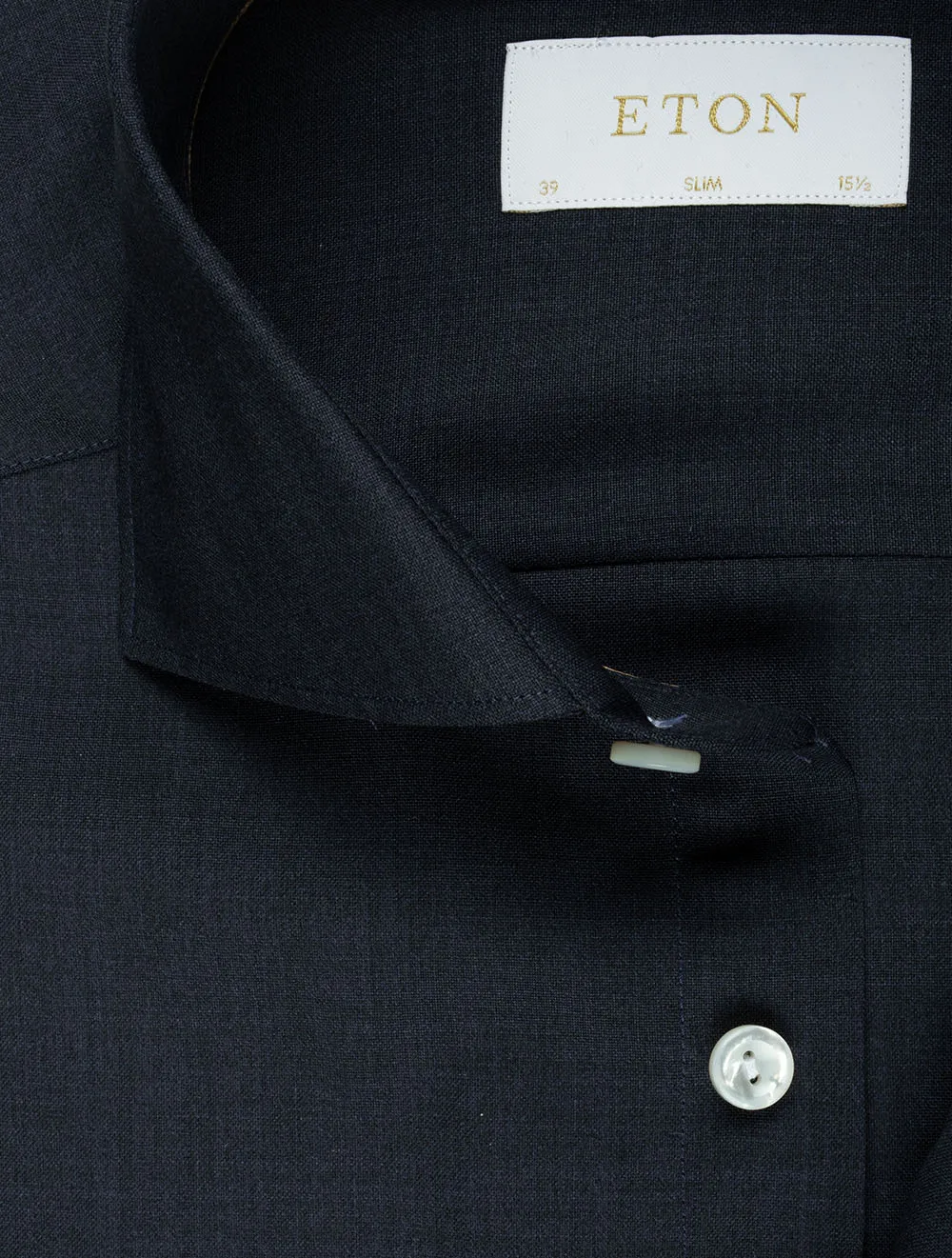 Fine Wool Slim Fit Shirt Navy