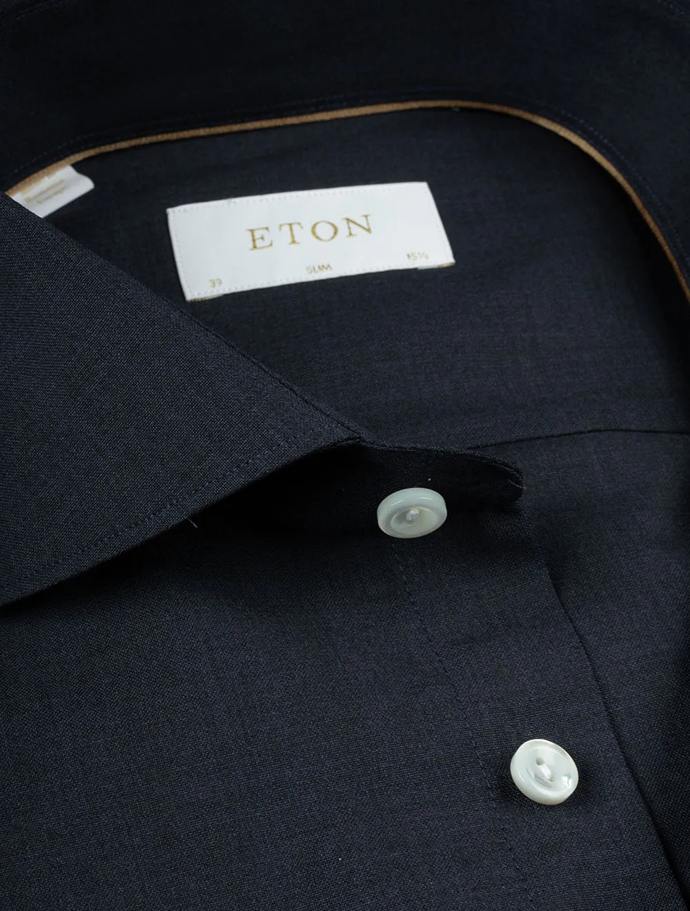 Fine Wool Slim Fit Shirt Navy