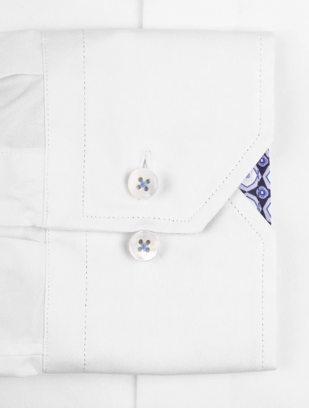 Fitted Contrast Shirt White