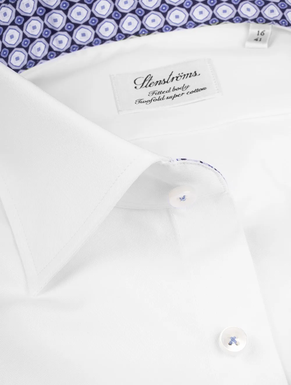 Fitted Contrast Shirt White