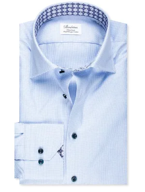 Fitted Puppytooth With Circle Pattern Blue