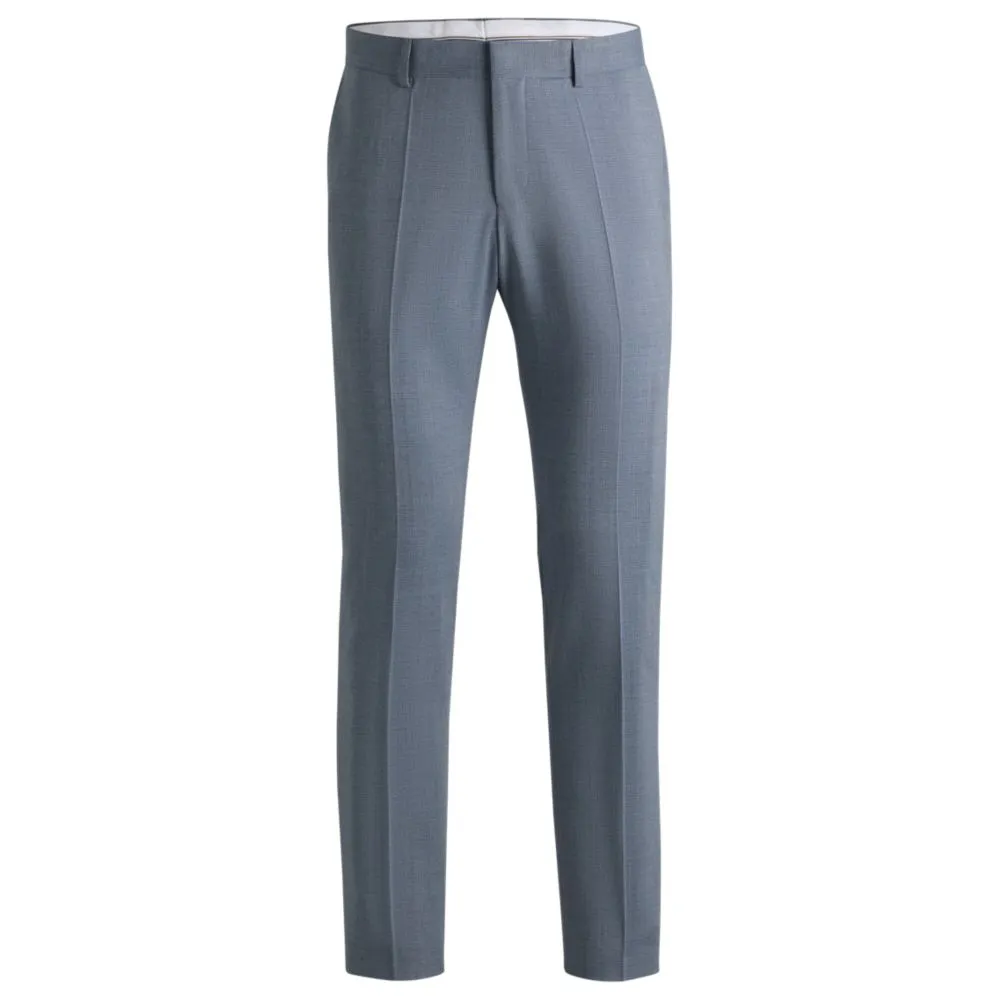 Formal trousers in a patterned virgin-wool blend