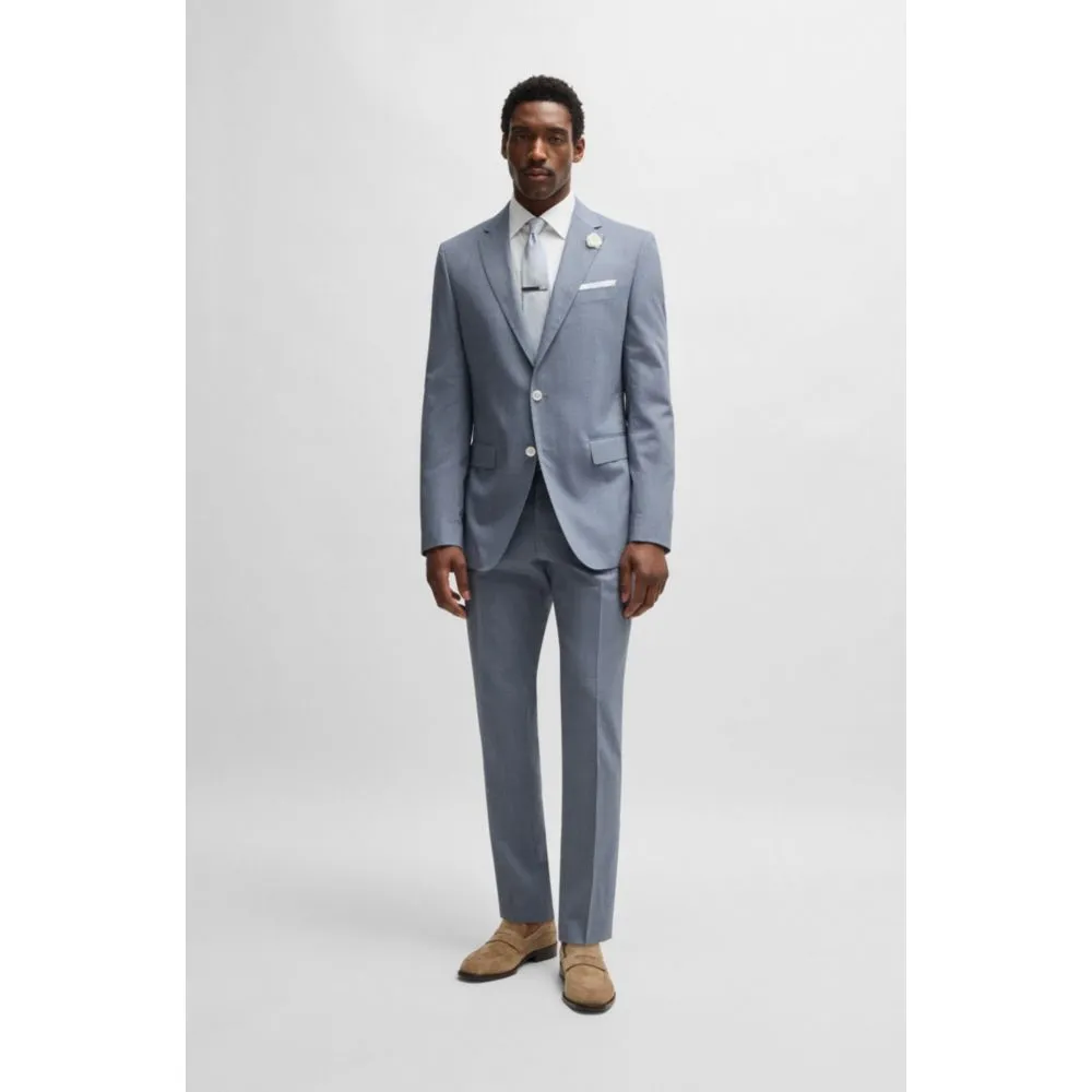 Formal trousers in a patterned virgin-wool blend