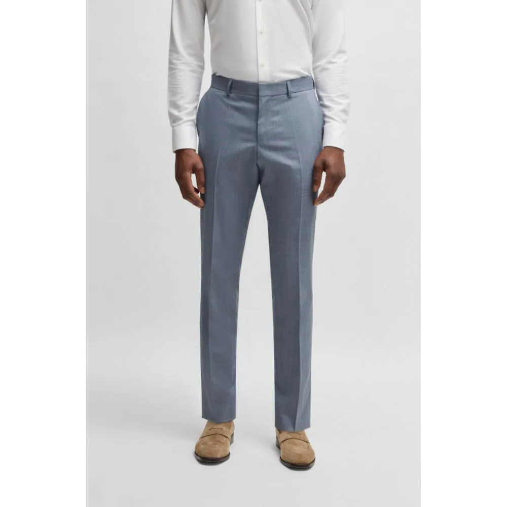 Formal trousers in a patterned virgin-wool blend